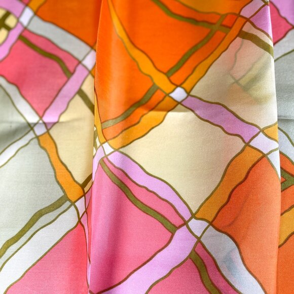 Vintage Elsa Schiaparelli Silk Scarf – Abstract Plaid - Picture 7 of 13